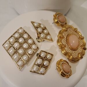 2 Earrings & Brooch Set